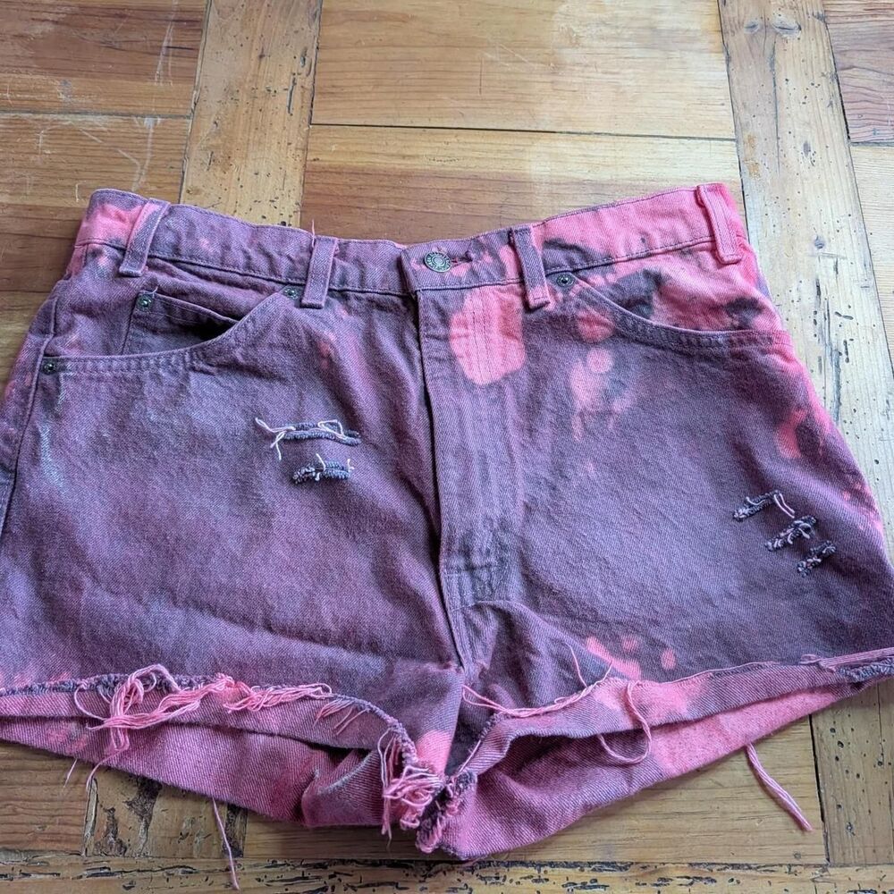 Levi’s Two Horse Brand upcycles Pink Distressed Cutoff Shorts Coachella Festival
